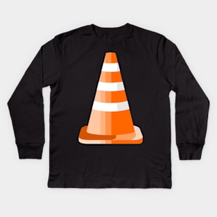 Orange Road Cone Kids Long Sleeve T-Shirt